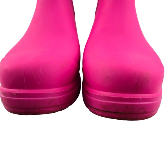 UGG Droplet Rain Boots Taffy Pink Waterproof Chelsea Ankle Bootie Size 8 Neon - Picture 3 of 10